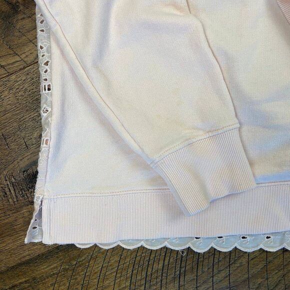 J.CREW Eyelet Crochet Back Sweatshirt M - Picture 3 of 8